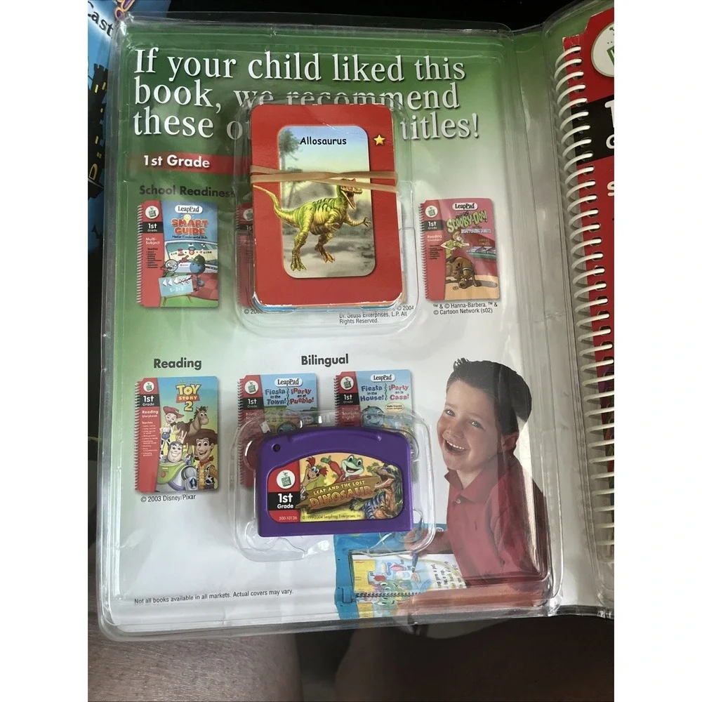 LeapFrog LeapPad Grade 1 Science Leap The Lost Dinosaurs Book/Cartridge /Cards